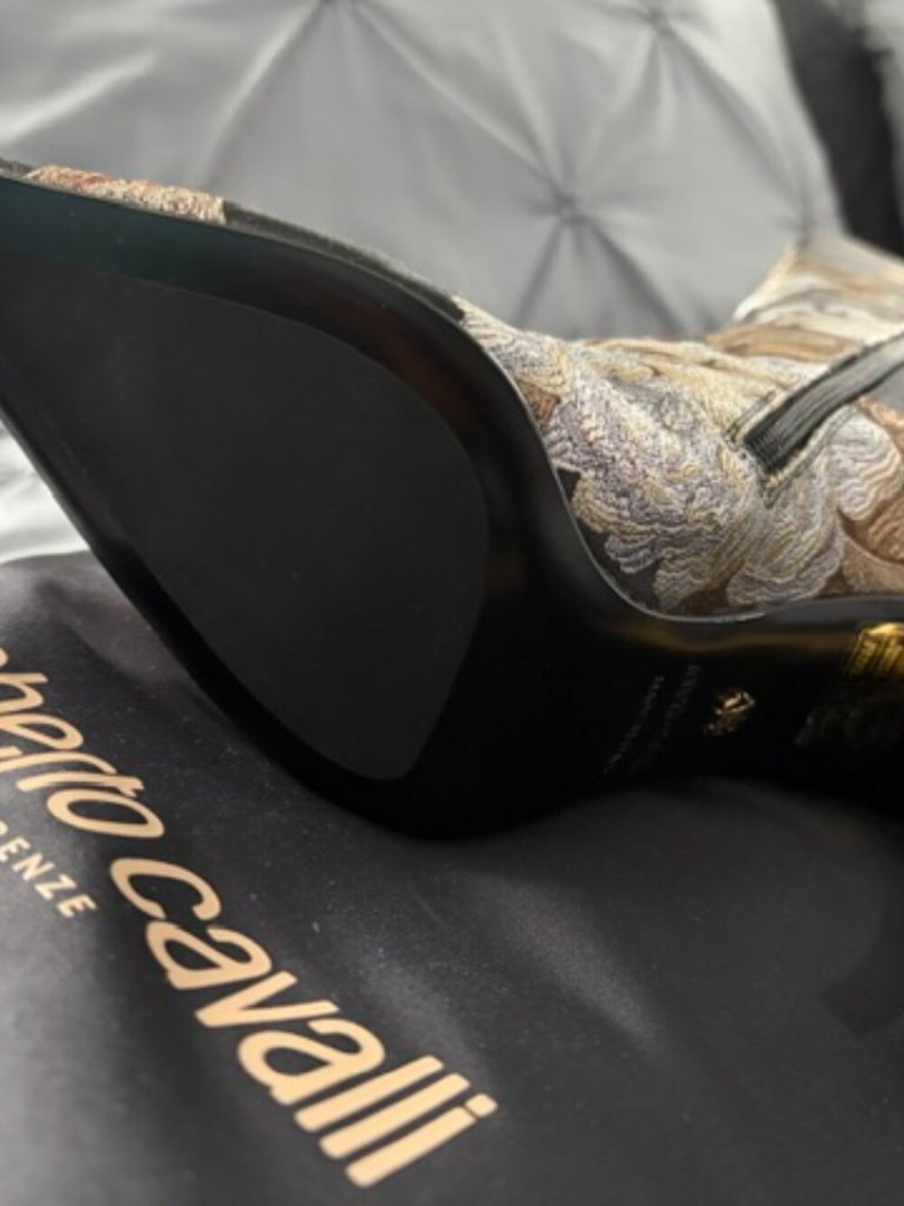 Authentic Roberto Cavalli Floral Jacquard Boots / Size 40 (US 9-9.5) / New with - Picture 3 of 9
